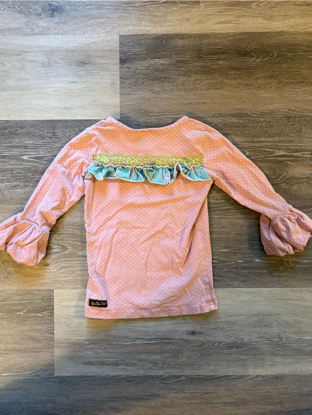 Matilda Jane Pink Polka Dot Bell Sleeve Tee